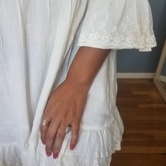 LAST ONE//EMBROIDERED DETAILS CREAM BABYDOLL DRESS - Picture 8 of 8